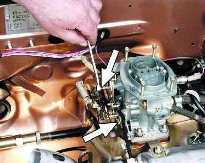 Регулировка привода воздушной заслонки карбюратора 2108