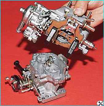 Снятие и разборка карбюратора