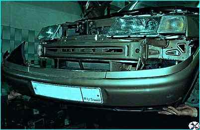 Снятие переднего бампера