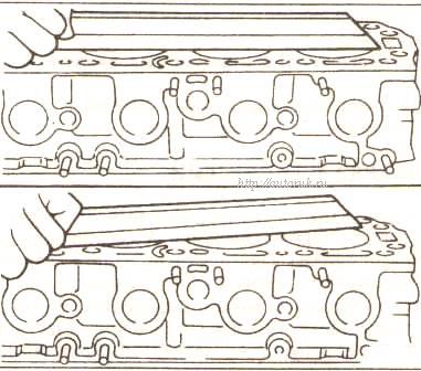 Проверка прогиба плоскостей головки