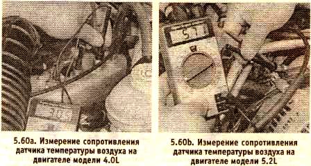 Изменение сопротивления датчика температуры воздуха