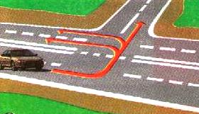 Поворот налево или разворот не из крайней левой полосы.