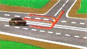 Поворот налево или разворот через сплошную двойную линию разметки