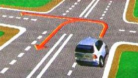 Поворот налево или разворот на перекрестке не из крайней левой полосы