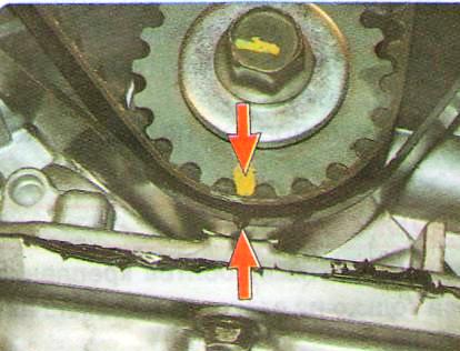 Установка поршня первого цилиндра в положение ВМТ такта сжатия Авео Шевролет