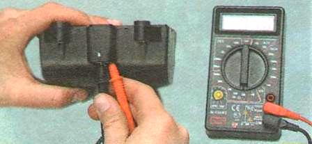 Измерение сопротивления первичых обмоток катушки