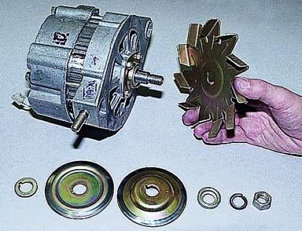 Снимаем детали шкива и вентилятора