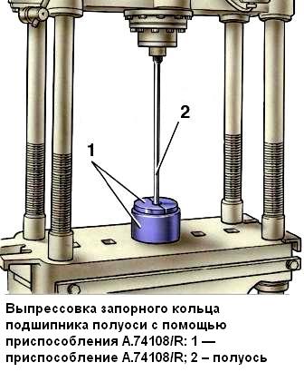 Снятие запорного кольца полуоси ВАЗ Классика