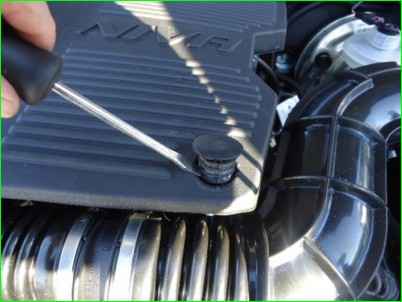 How to remove the decorative engine cover of the Niva Chevrolet