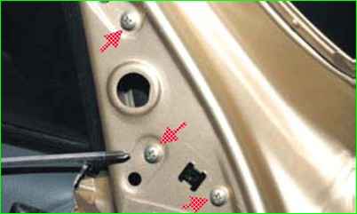 Снятие наружного зеркала передней двери