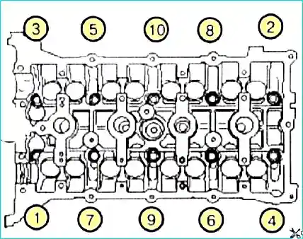 Снятие и установка ГБЦ двигателя объемом 2,0 л. - G4KD и 2,4 л. – G4KE