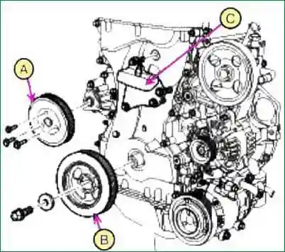 Timing drive in a 2.0 l. engine - G4KD and 2.4 l. - G4KE