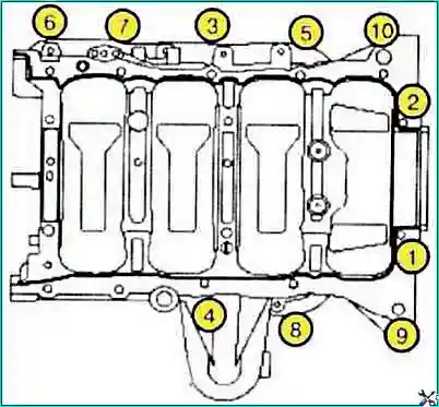Сборка блока цилиндров двигателя G4KD и G4KE 