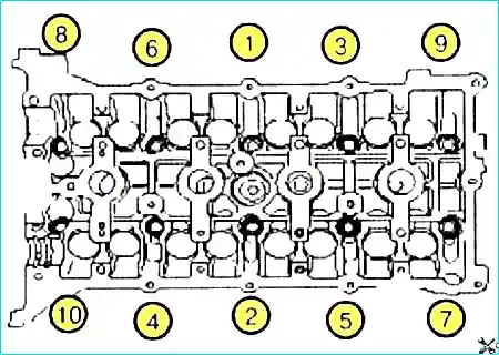 Снятие и установка ГБЦ двигателя объемом 2,0 л. - G4KD и 2,4 л. – G4KE
