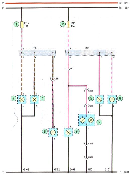 Схема наружного освещения Авео Шевролет
