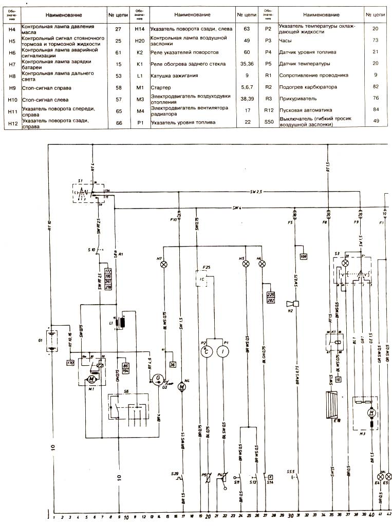 Схема 1 Опель Кадетт Д