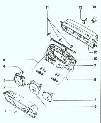 Комплект приборной доски с кварцевыми часами