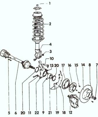 снятие передней подвески VW Passat