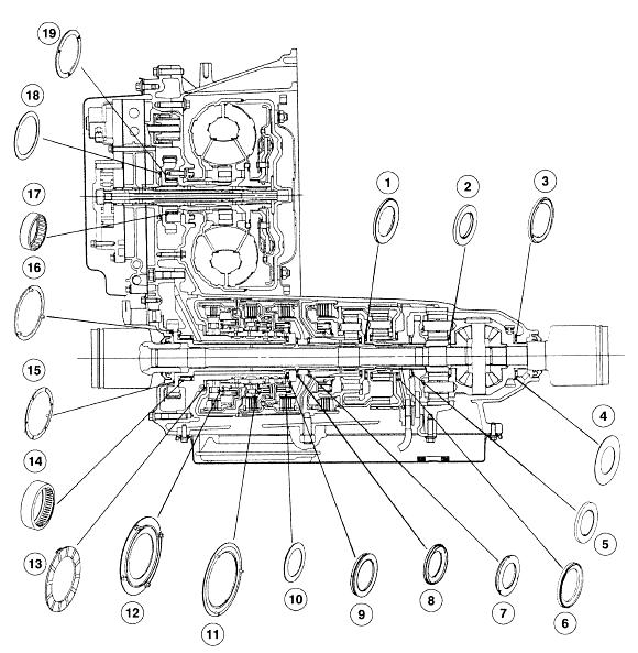 Подшипники и упорные шайбы автоматической коробки передач Форд Таурус