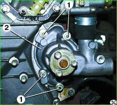 Снятие насоса охлаждения