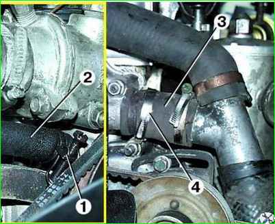 Снятие насоса охлаждения