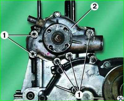 Снятие насоса охлаждения