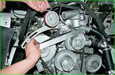 Замена и регулировка натяжения ремней привода агрегатов