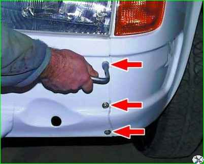 Снятие переднего крыла