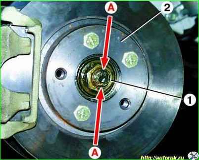 Зняття та розбирання маточини переднього колеса