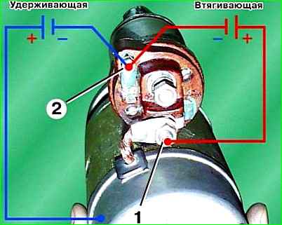 Проверка тягового реле стартера