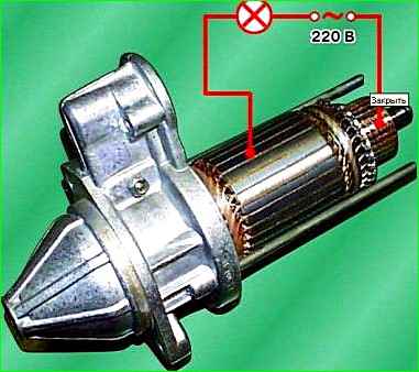 Проверка и осмотр деталей стартера