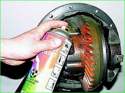 Ajuste del engranaje principal a lo largo de la zona de contacto de los dientes