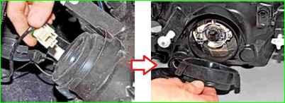 Замена лампочек в блок-фаре