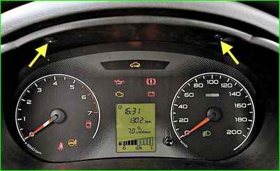 Снятие и установка щитка приборов