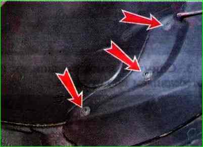 Снятие и установка подкрылка переднего крыла