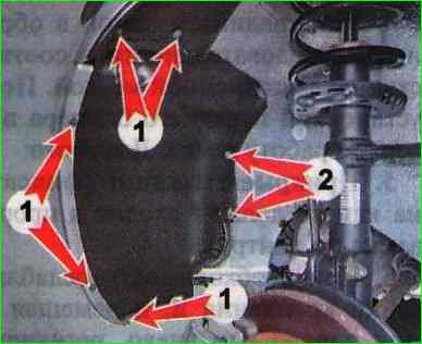 Снятие и установка подкрылка переднего крыла