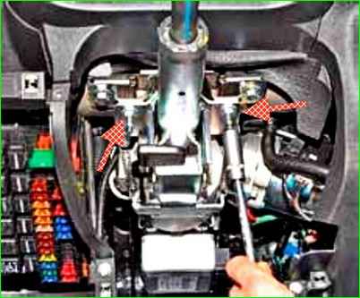 Снятие и установка рулевой колонки
