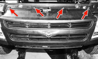 Снятие и установка облицовки радиатора УАЗ Патриот