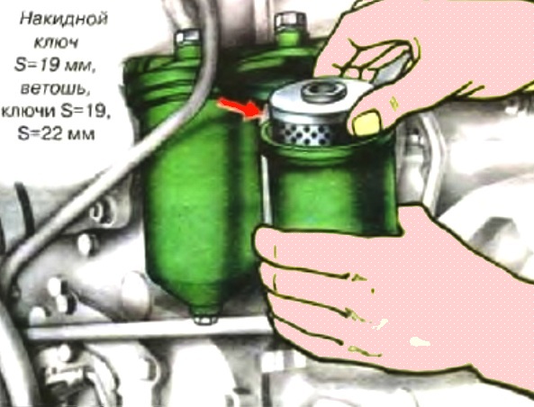 Change fine fuel filter elements