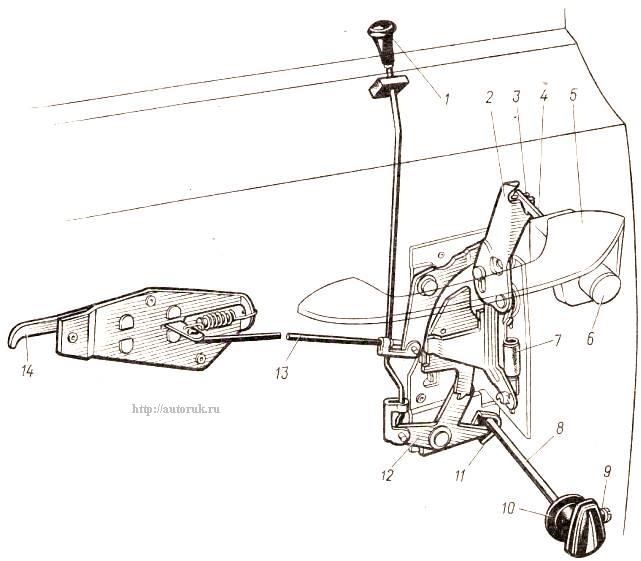 замок двери Волга