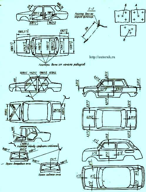 линейные размеры Москвич,ЗаЗ