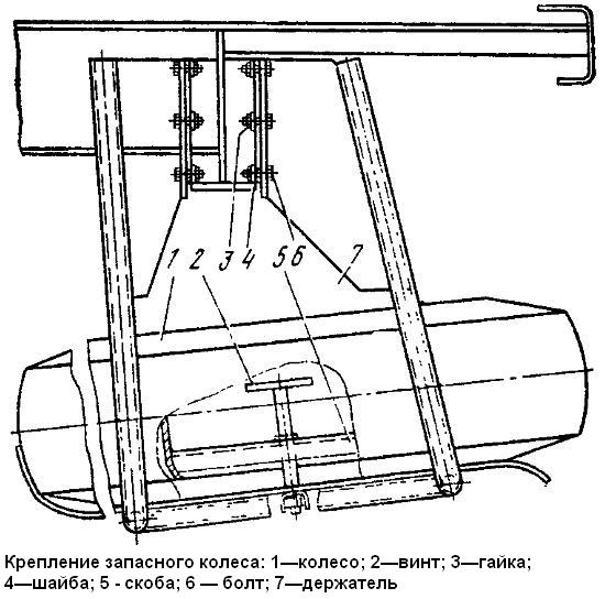 Крепление запасного колеса