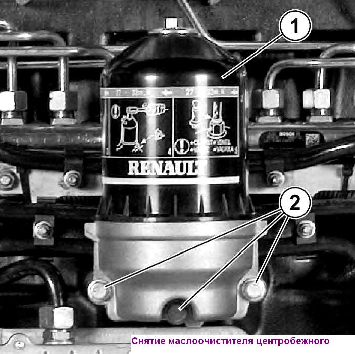 Entfernen des YaMZ-650-Zentrifugalölreinigers