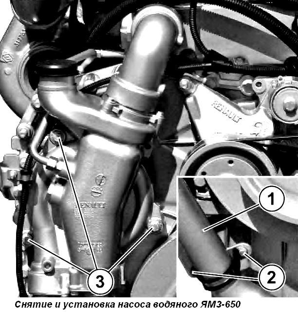 Снятие насоса водяного ЯМЗ-650