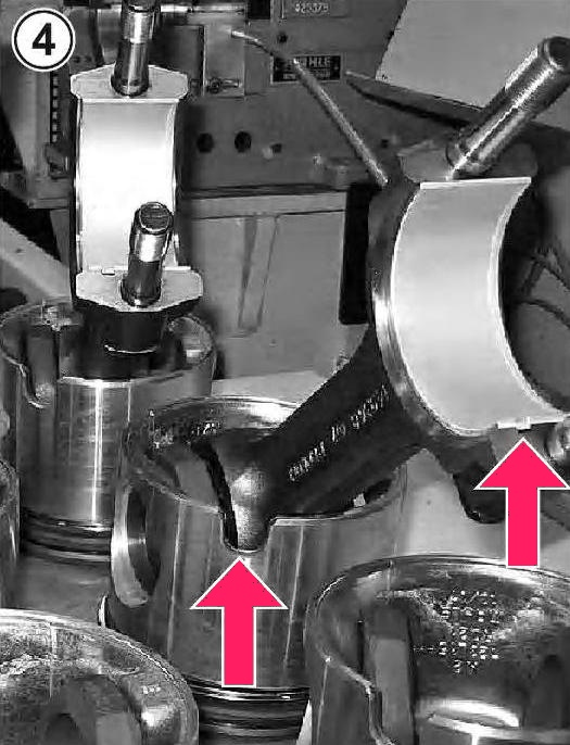Assembly sequence of connecting rod and piston group YaMZ-650