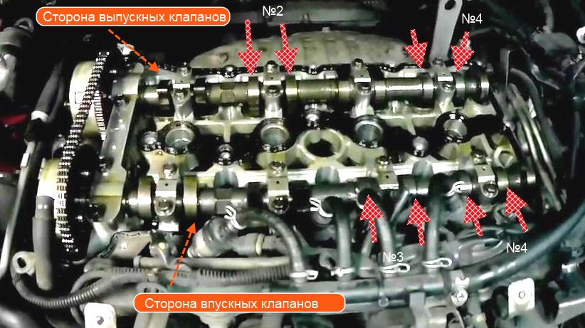 Регулировка зазоров клапанов 4B10 Mitsubishi Lancer