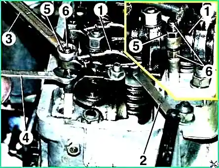 Перевірка та регулювання зазору між клапанами та коромислами