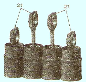 Установить крышки шатунов  на свои места
