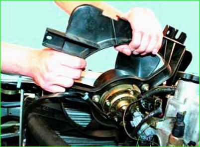 Снятие и установка электродвигателя вентилятора