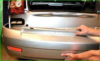 Снятие и установка заднего бампера